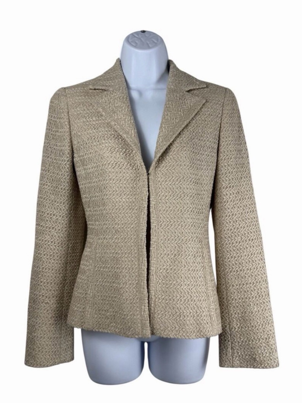 Akris Beige Textured Wool Blend Blazer
